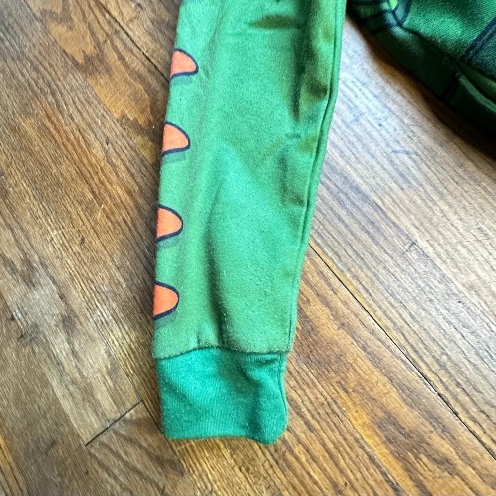 Fortnite Boys Green Rex Dinosaur Cosplay Hoodie Zip Front Sweatshirt Medium